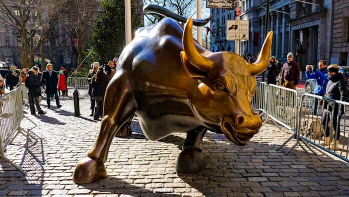DraftKings Launching Sports Prediction Markets By End of 2025 Wall Street Charging Bull statue.