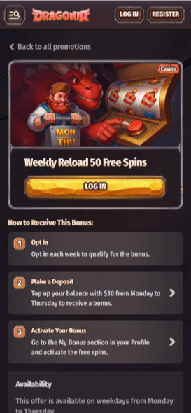 dragonia casino promotions