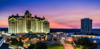 Fire at Foxwoods Casino Steakhouse Sparks Five-Alarm Response; Three Firefighters Hospitalized Foxwoods Resort Casino at sunset with the Grand Pequot Tower and Fox Tower illuminated.