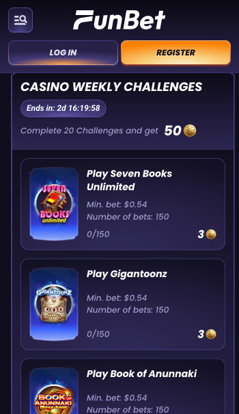 Funbet casino weekly challenges