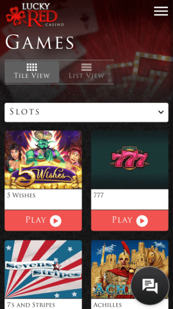 Lucky Red Casino games lobby