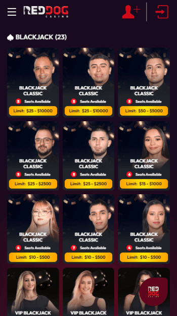 red dog live blackjack