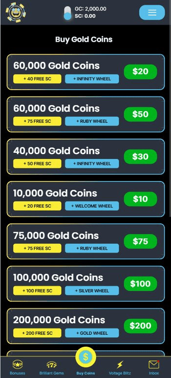 spinfinite sweepstake casino