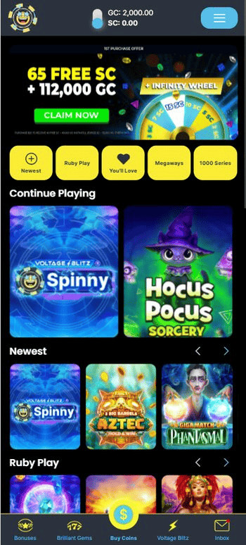 spinfinite sweepstake casino