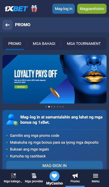 1xBet tagalog bonuses