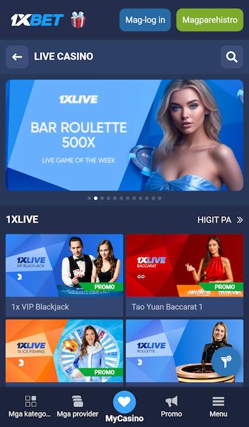 1xBet tagalog live casino