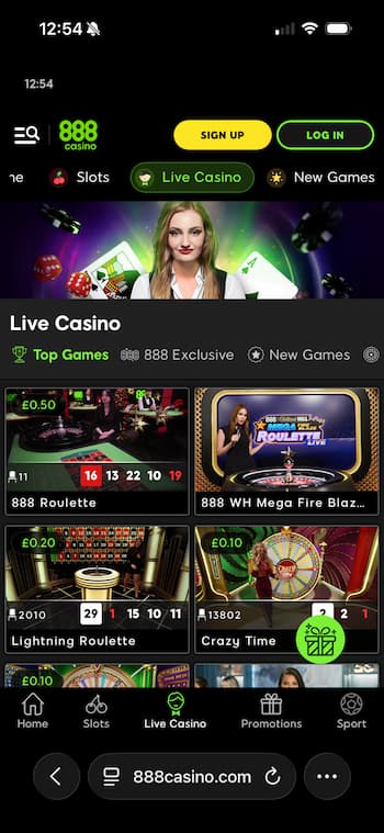 888Casino Live Casino