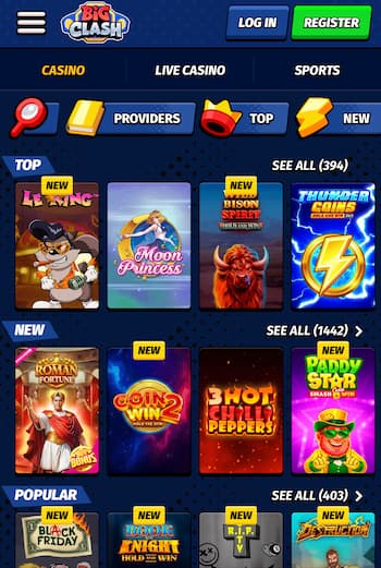 BigClash Gigadat casino games
