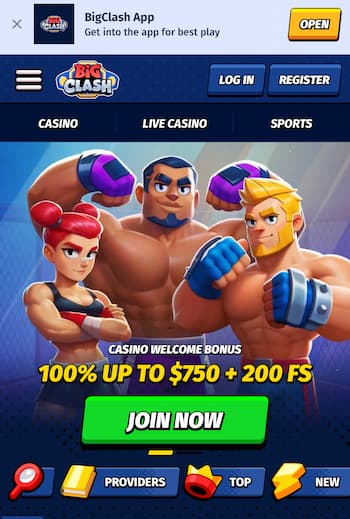 BigClash casinos homepage