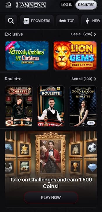 Casinova Casino Low Minimum Deposit Casinos Lobby