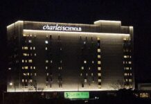 Charles Schwab Building at night