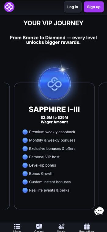 CoinCasino VIP Programme - Sapphire Tier
