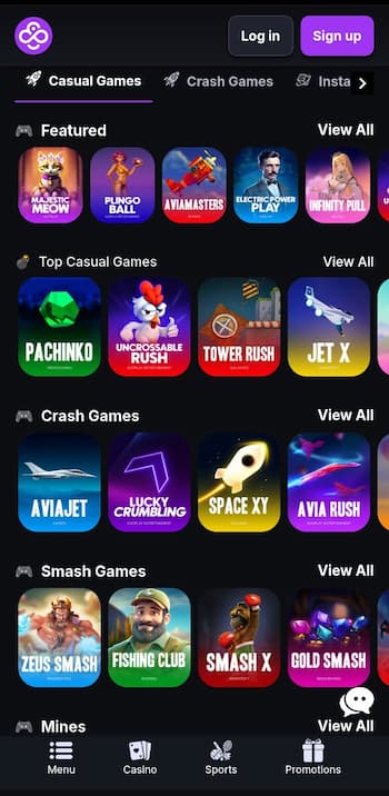 CoinCasino Low Minimum Deposit Casinos Games Lobby