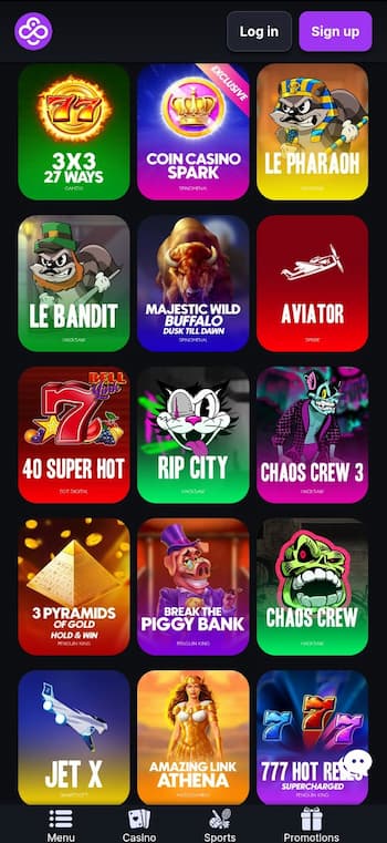 CoinCasino Low Minimum Deposit Casinos Games Lobby