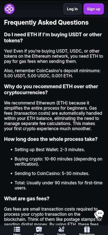 CoinCasino Low Minimum Deposit Casinos Payments