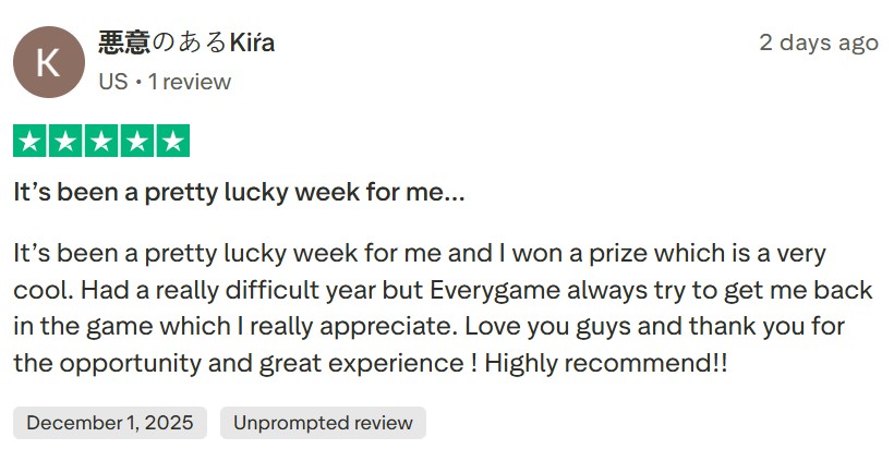 Everygame Casino Player Review