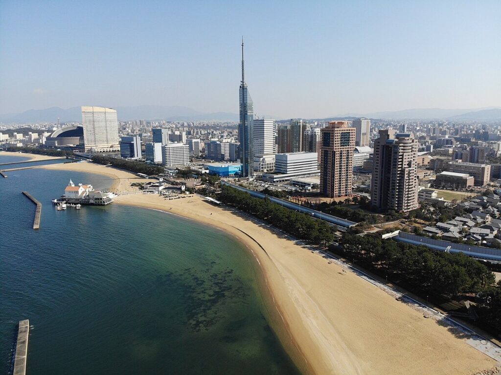 A beach in Fukuoka, Japan.