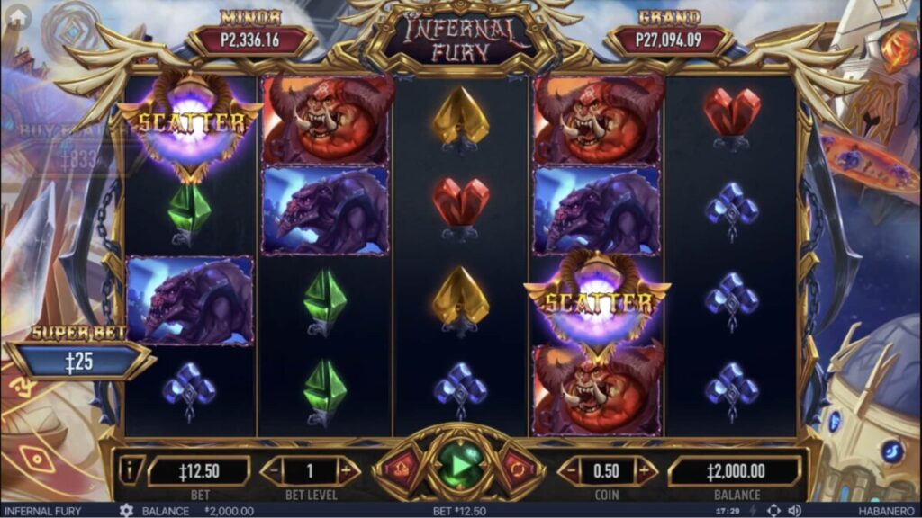 Infernal Fury game interface