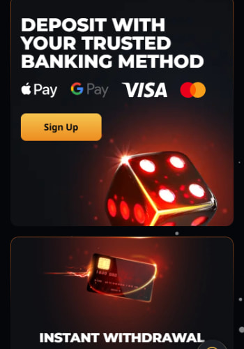 Instant Casino homepage