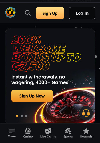Instant Casino homepage