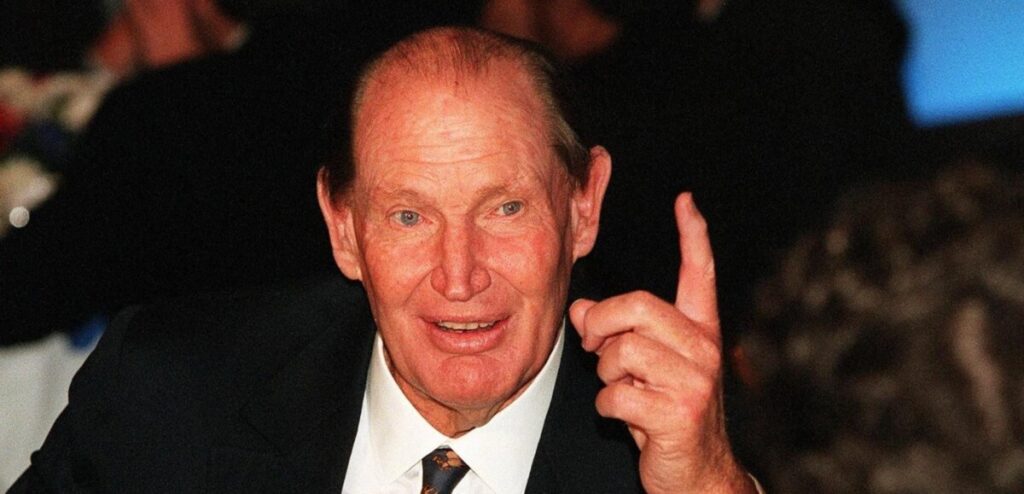 Kerry Packer, Australian billionaire and famous high-stakes casino gambler, pictured during a blackjack session in a luxury casino setting