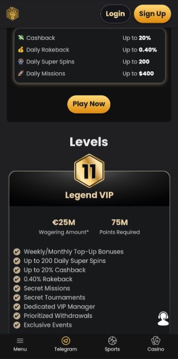 Lucky Block Casino VIP Tiers