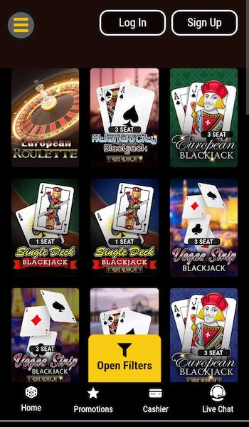 Lucky Creek table games