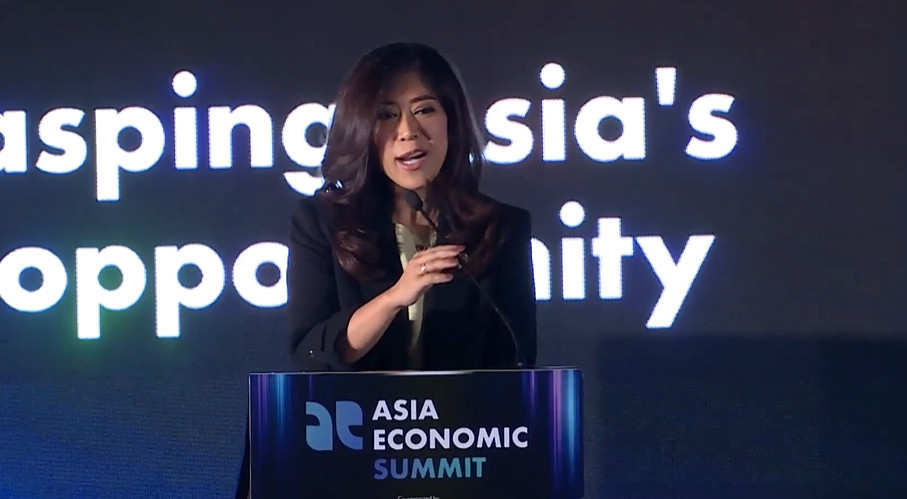 Meutya Hafid, Indonesia’s Minister of Communication and Digital Affairs, speaking earlier this year.