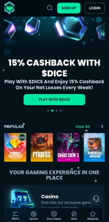 Mega Dice Cashback Offer