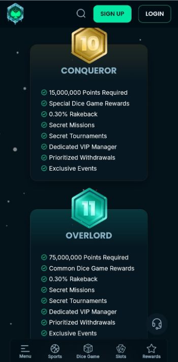 Mega Dice VIP Programme