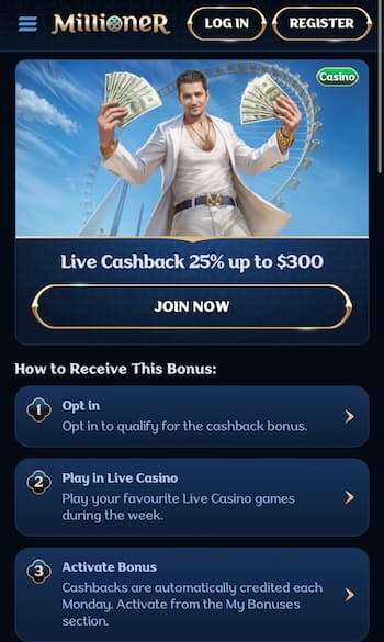 Millioner cashback offer