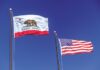 California Mega Millions Winner Loses Fight for Double Jackpot California and USA flags waving next to each other