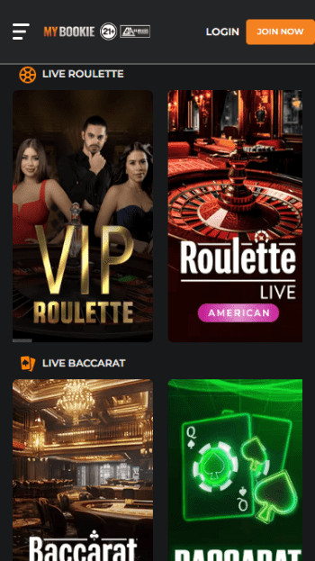 MyBookie live casino