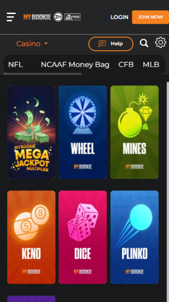 MyBookie originals page