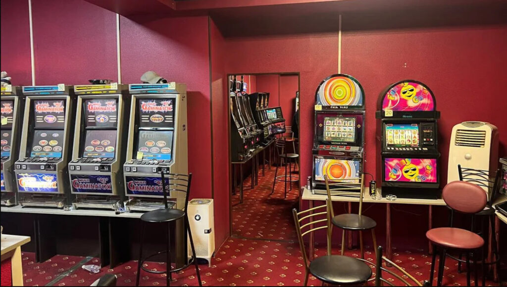Slot machines in an apartment in central St. Petersburg, Russia.