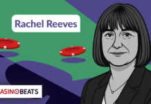 An illustrated woman appears beside casino chips