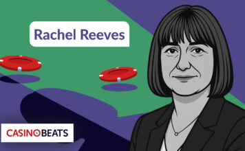 An illustrated woman appears beside casino chips