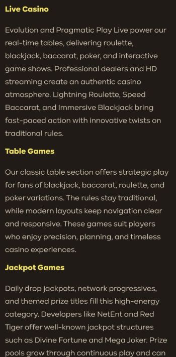 Realz Casino Game Variety