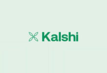 Kalshi logo displayed on a light green background