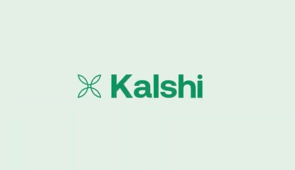 Kalshi logo displayed on a light green background
