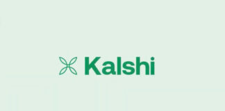 Kalshi logo displayed on a light green background