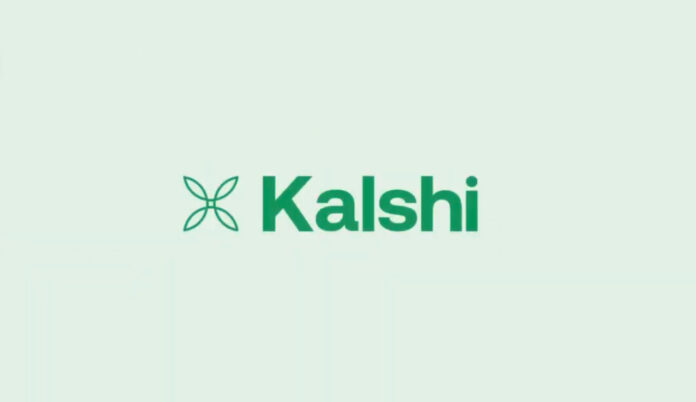 Kalshi logo displayed on a light green background