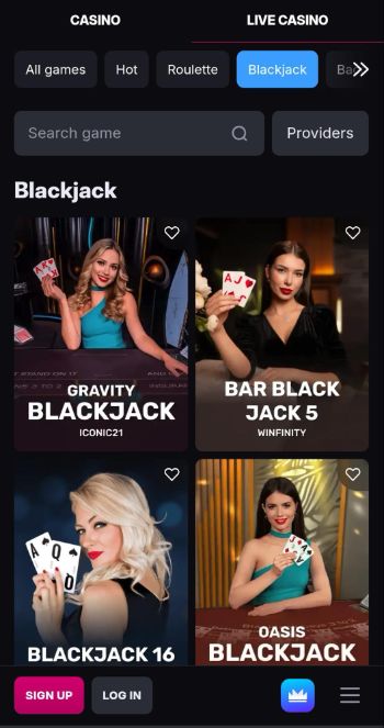 Skycrown Casino Blackjack Games