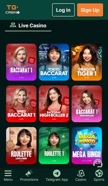 TG Casino table games