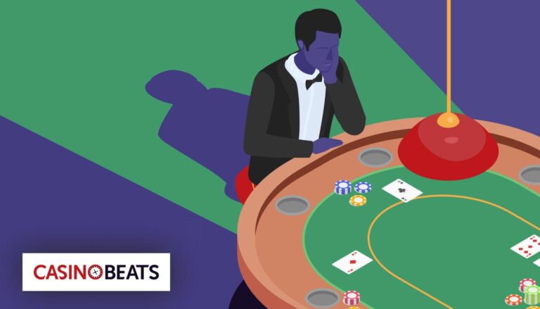 Illustration of a casino gambler at a blackjack table, symbolizing legendary casino gamblers and high-stakes gambling culture