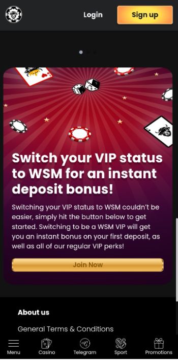 WSM Casino VIP Bonus
