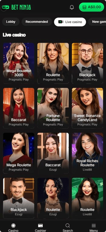 Betninja live casino