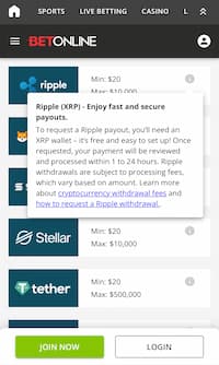 Betonline gift card casino crypto options