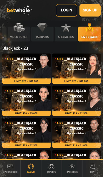 BetWhale live dealer Ohio casino games