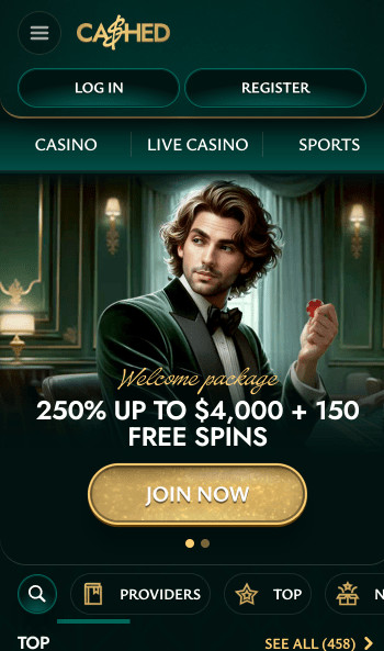 Cashed Casino homepage